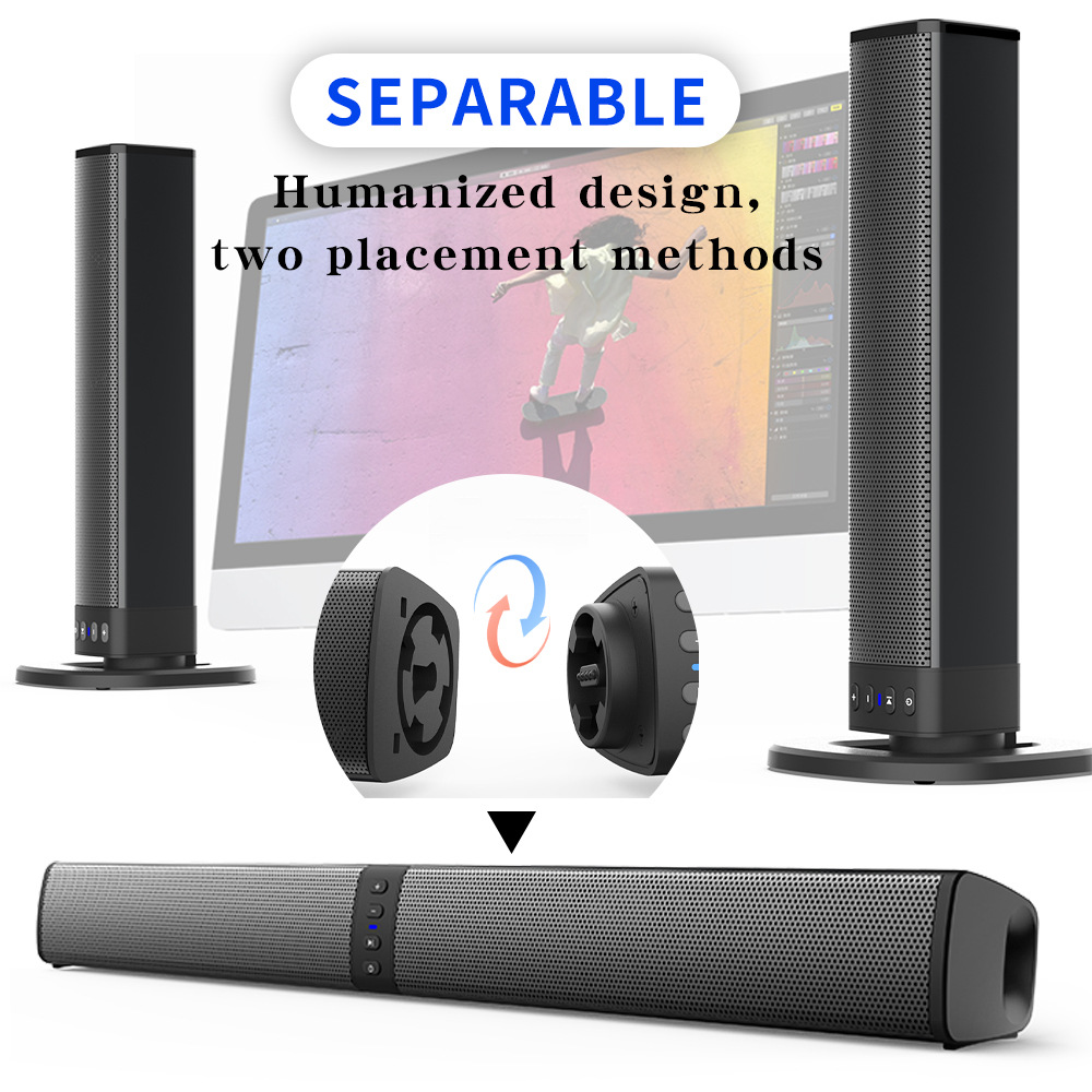Audio Music Spotify - Soundbar Bluetooth Destacável para Casa e