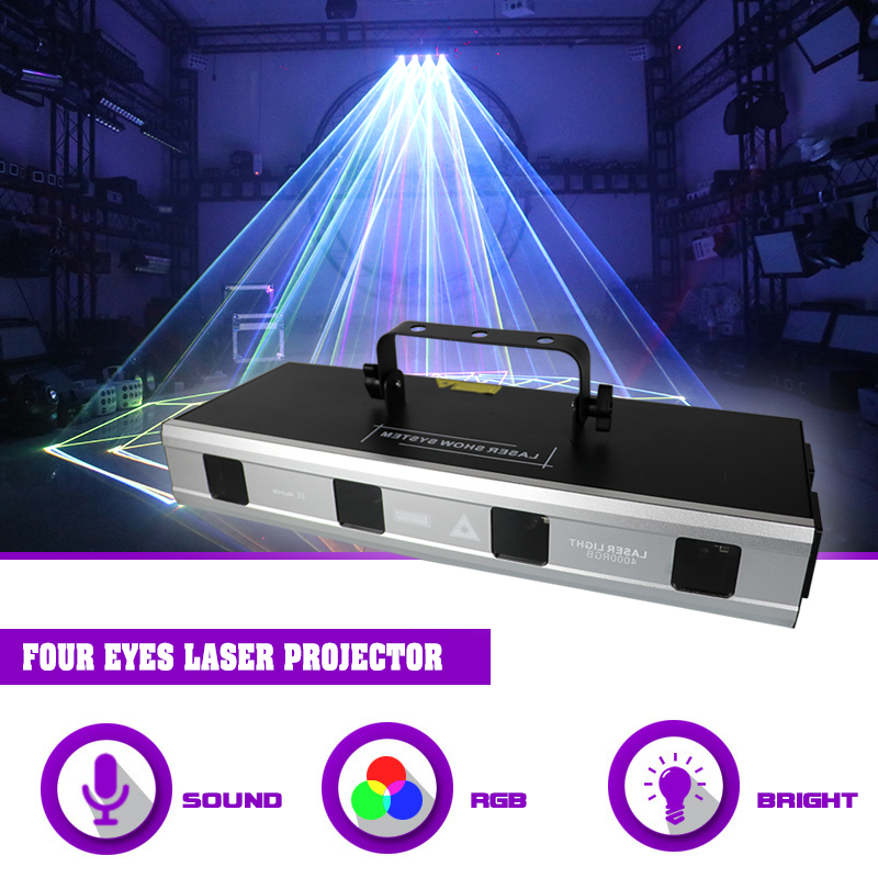 Audio Music Dj - Sunart 4w 4 olhos projetor laser