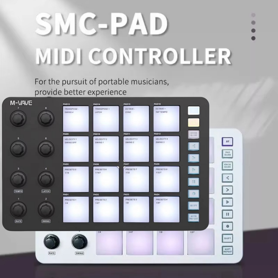 Controlador MIDI Sem Fio M-VAV - Midi Controller Pad avaliação e preço