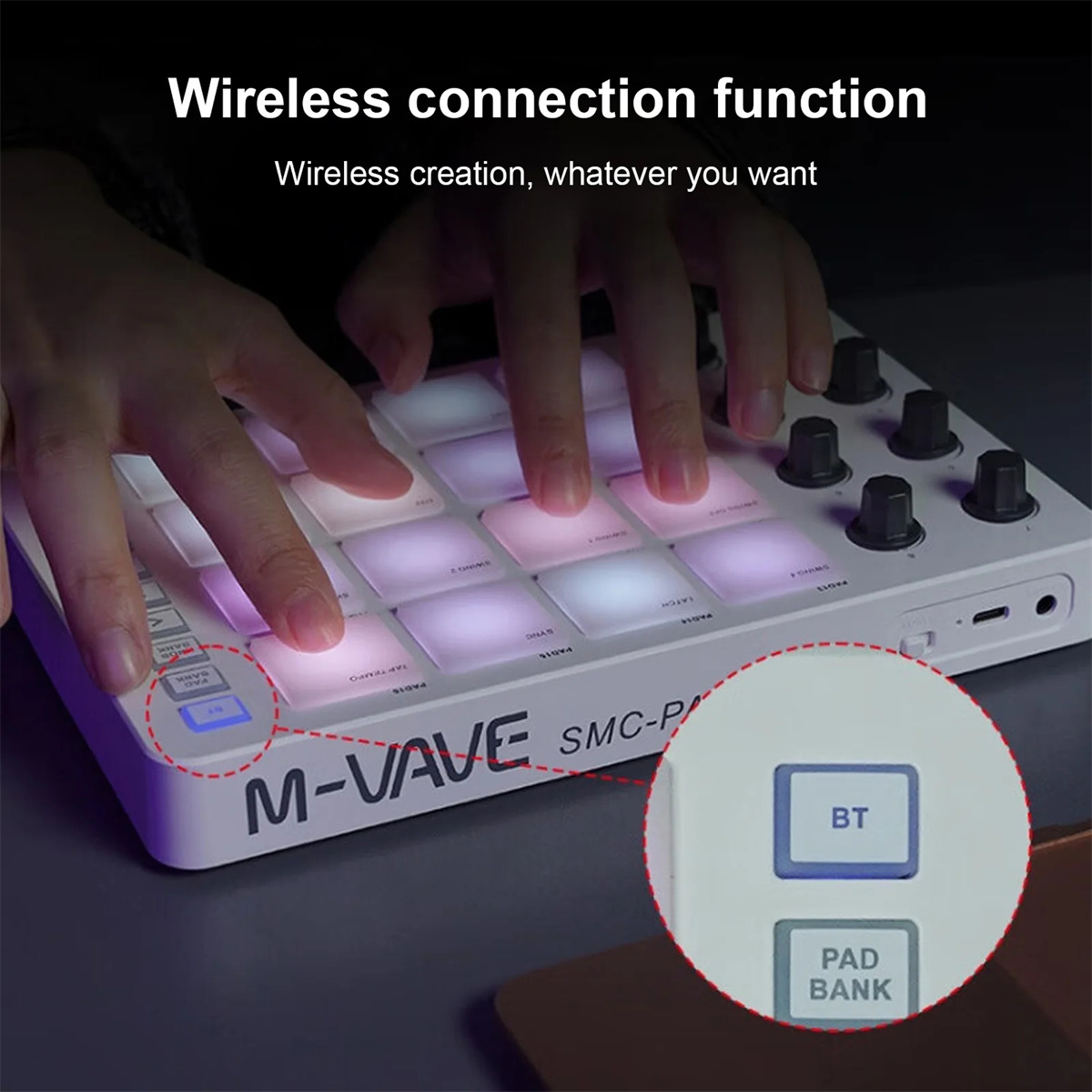 Controlador MIDI Sem Fio M-VAV - Midi Controller Pad avaliação e preço