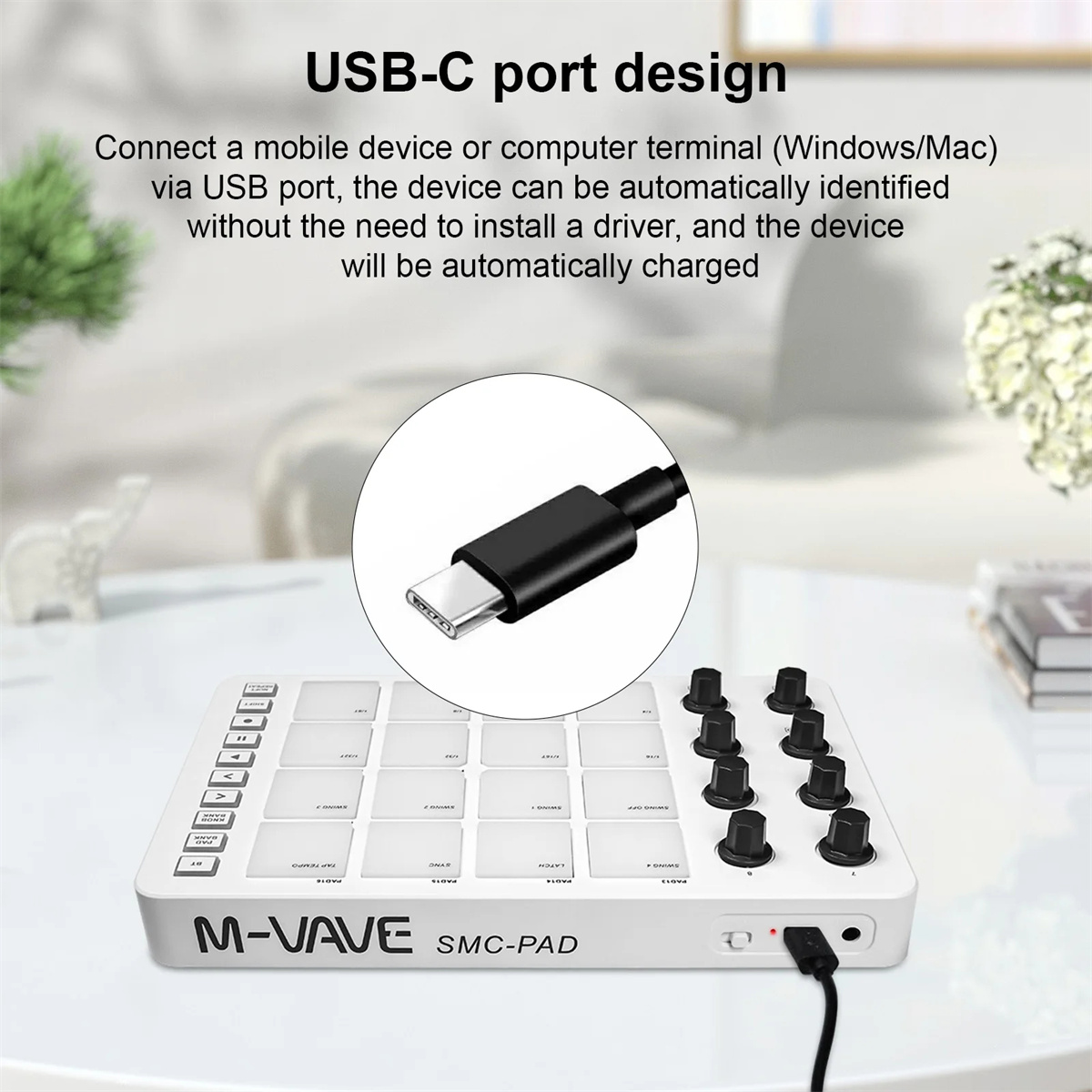 Controlador MIDI Sem Fio M-VAV - Midi Controller Pad avaliação e preço