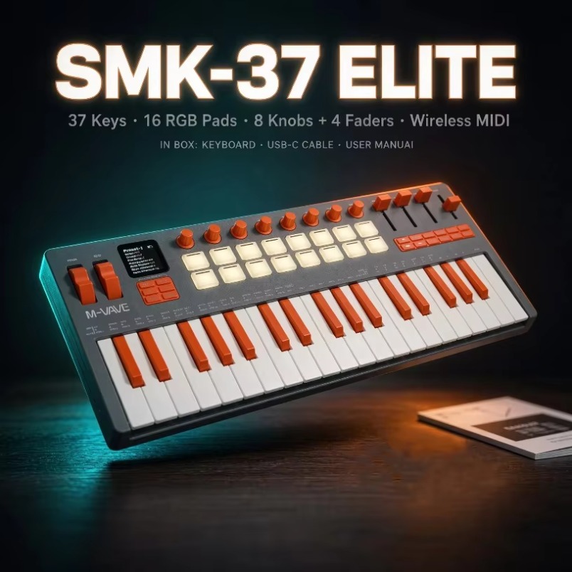 Teclado MIDI M-VAVE SMK-37 Eli - Midi Controller Pad avaliação e preço